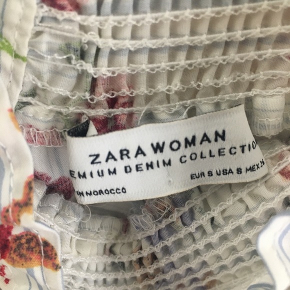 Zara Floral Off The Shoulder Stripped Boho Blouse - Picture 8 of 8